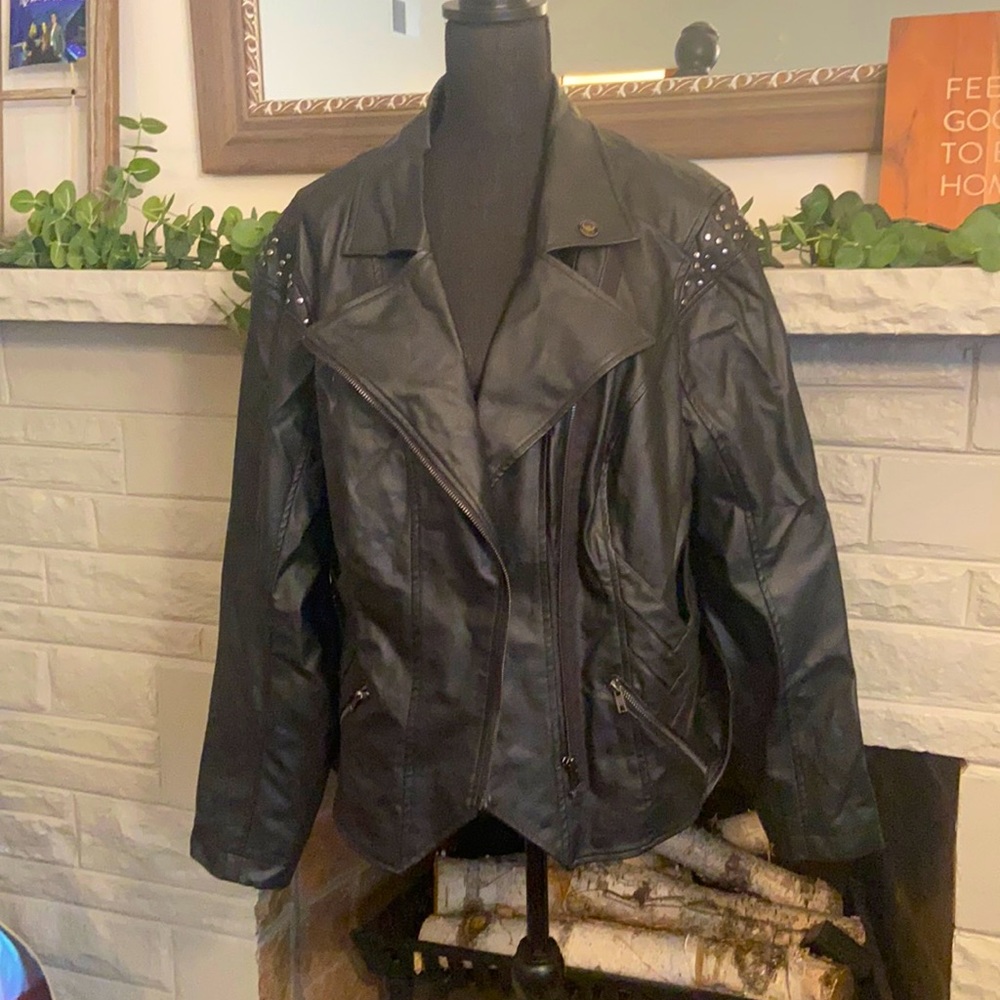Women’s marvel themed leather jacket